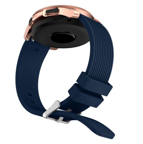 Mybandz Curea de ceas din silicon cu dungi/albastru închis/20 mm 