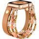 Curea Apple Watch din piele cu mărgele maro /44/45/46 și 49 mm
