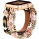 Curea Apple Watch din piele cu mărgele cu imprimeu leopard /44/45/46 și 49 mm