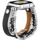 Curea Apple Watch din piele cu mărgele - negru /44/45/46 și 49 mm