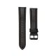 MYBANDZ Curea de ceas din piele cu fibră de carbon / negru - cusături portocalii / 22mm