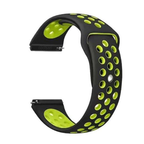 MYBANDZ Curea de ceas din silicon respirabil / negru-galben / 20mm