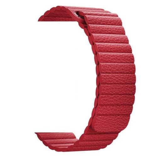 MYBANDZ Curea de ceas din piele cu buclă magnetică / roșu/ 22mm
