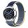 MYBANDZ Curea de ceas elastică textil cu Velcro - albastru Alaska/ 22mm