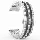 MYBANDZ Curea de ceas metalică cu lanț Jubilee - argintiu - negru/ 22mm