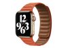 Curea Apple Watch magnetică din piele din două piese  / portocaliu/ 40/41/42 mm