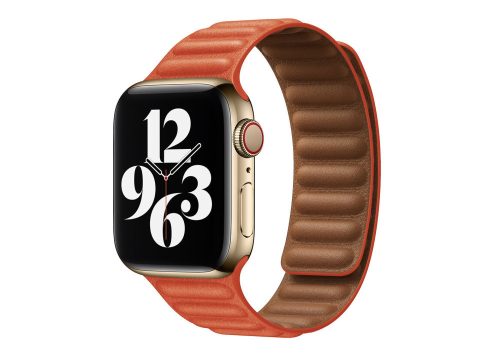 Curea Apple Watch magnetică din piele din două piese  / portocaliu/ 40/41/42 mm