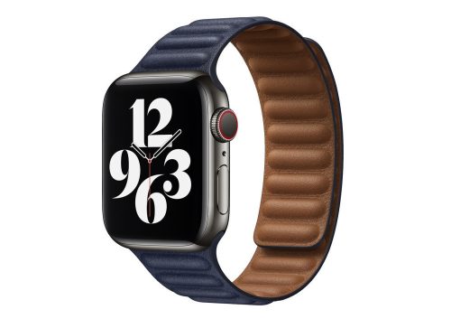 Curea Apple Watch magnetică din piele din două piese / albastru închis/ 40/41/42 mm