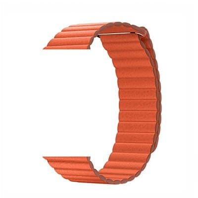 Curea Apple Watch magnetică din piele  /orange/ 44/45/46/49 mm