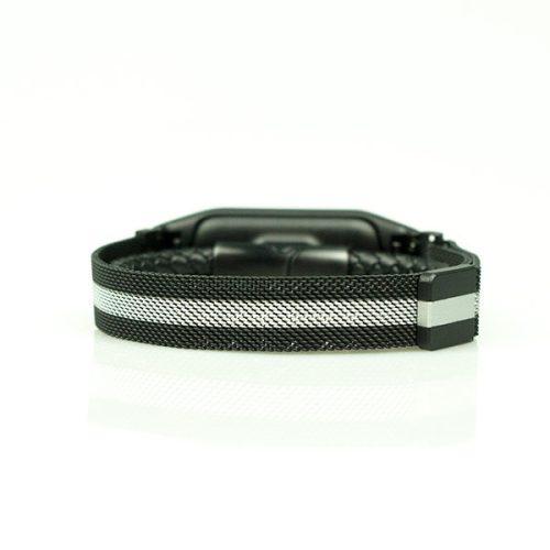 MYBANDZ Mi Band 5/6 - Curea de ceas metalică Milano - negru - argintiu