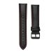 MYBANDZ Curea de ceas din piele cu fibră de carbon / negru - cusături roșii / 22mm