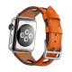Curea Apple Watch tip raliu din piele /orange/ 40/41/42 mm