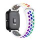 MYBANDZ Curea silicon respirabilă- alb- culoarea curcubeului/ 22mm