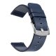 MYBANDZ Curea de ceas din piele premium italiană - albastru închis cu cataramă argintie/ 22mm