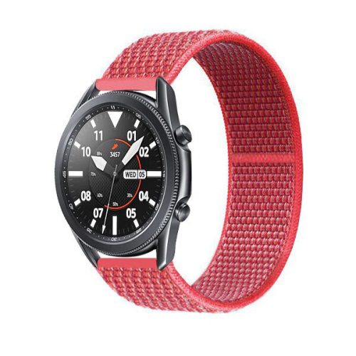 MYBANDZ Curea din țesătură elastică cu velcro - roșu/ 22mm