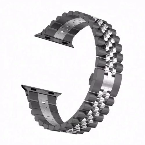 Curea de ceas metalică Apple Watch “Jubilee” cu lanț /negru - argintiu/ 40/41/42 mm