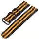 MYBANDZ Curea de ceas din textil /negru - portocaliu/ 22mm