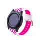 MYBANDZ Curea de ceas din silicon cu dungi alb-roz/ 22mm