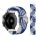 MYBANDZ Curea de ceas elastică textil /albastru - alb/ 22mm