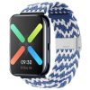 MYBANDZ Curea de ceas împletită reglabilă textil /albastru - alb/ 20mm