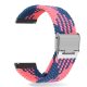MYBANDZ Curea de ceas țesătură împletită reglabilă/albastru-pink/ 20mm