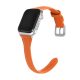 Curea Apple Watch subțire din piele  /orange/ - cu cataramă argintie 40/41/42 mm