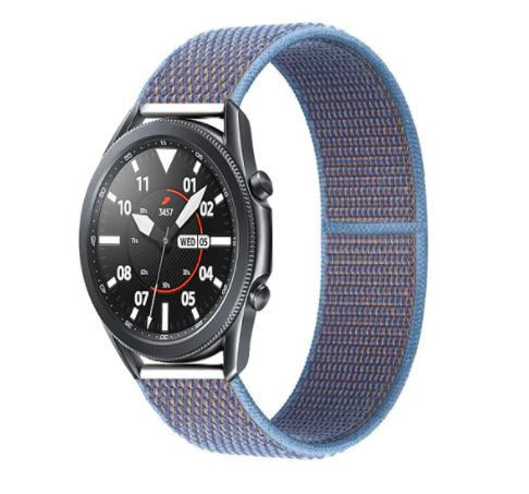 MYBANDZ Curea de ceas elastică textil cu Velcro - albastru ciel/ 20mm