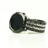 MYBANDZ Curea de ceas metalică cu lanț Jubilee / negru - argintiu / 22mm