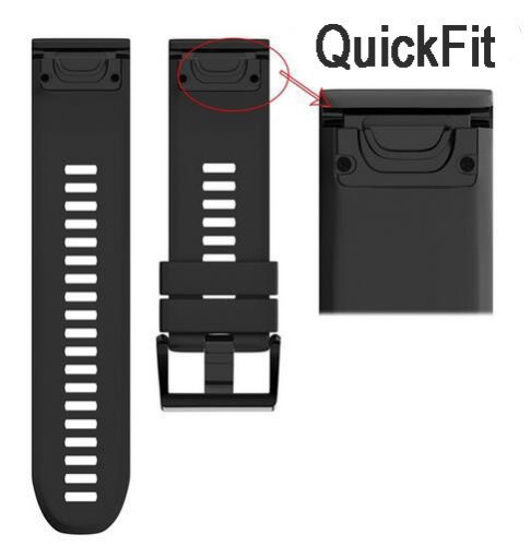 MYBANDZ Curea de ceas silicon de sport - negru (pentru ceasuri Garmin 22mm)