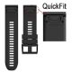 MYBANDZ Curea de ceas silicon de sport - negru (pentru ceasuri Garmin 22mm)