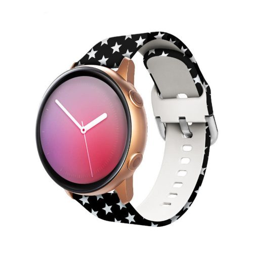 MYBANDZ Curea de ceas din silicon cu cataramă argintie (stele) / 20mm
