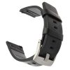 MYBANDZ Curea de ceas din piele premium italiană MYBANDZ / negru cu cataramă argintie / 18mm