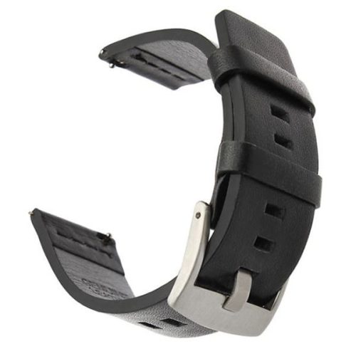 MYBANDZ Curea de ceas din piele premium italiană MYBANDZ / negru cu cataramă argintie / 18mm