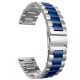 MYBANDZ Curea metalică clasică / argintiu - albastru/ 22mm