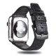 Curea Apple Watch din piele cu fibră de carbon / negru / 44/45/46/49 mm
