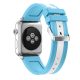 Curea Apple Watch din silicon cu dungi /albastru deschis-alb/ 40/41/42 mm