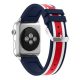 Curea Apple Watch din silicon cu dungi /albastru - alb - roșu/ 44/45/46/49 mm