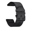 MYBANDZ Curea din piele și silicon - negru (22mm QuickFit )