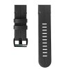 MYBANDZ Curea din piele și silicon - negru (22mm QuickFit )