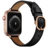 Curea Apple Watch din piele cu cataramă metalică /negru/ 40/41/42 mm