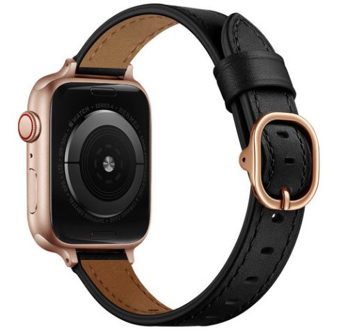 Curea Apple Watch din piele cu cataramă metalică /negru/ 40/41/42 mm
