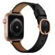 Curea Apple Watch din piele cu cataramă metalică /negru/ 40/41/42 mm