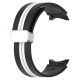 MYBANDZ Curea de ceas din silicon cu dungi Galaxy Watch 4-5-6-7 / negru - alb / 20mm
