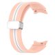 MYBANDZ Curea de ceas din silicon cu dungi Galaxy Watch 4-5-6-7 / roz-alb/