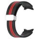 MYBANDZ Curea de ceas din silicon cu dungi Galaxy Watch 4-5-6-7 / negru - roșu/