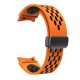 MYBANDZ Curea de ceas din silicon cu închidere magnetică respirabilă / portocaliu-negru (catarama neagră) Galaxy Watch 4-5-6-7