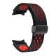 MYBANDZ Curea de ceas din silicon cu închidere magnetică respirabilă / negru-roșu Galaxy Watch 4-5-6-7