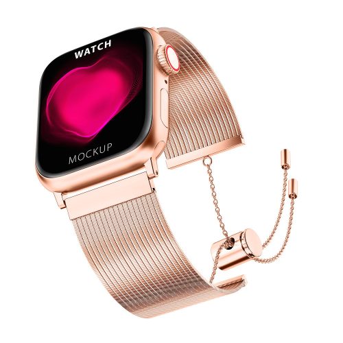 Curea Apple Watch metalică cu lanț și bijuterii / rosegold / 44/45/46/49 mm