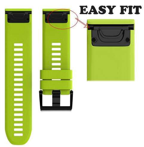 MYBANDZ Curea de ceas silicon de sport - verde (Garmin 26mm QF)