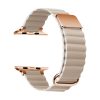 Curea Apple Watch magnetică din piele cu cataramă metalică /bej/ 40/41/42 mm